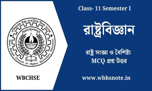 রাষ্ট্র সংজ্ঞা ও বৈশিষ্ট্য MCQ