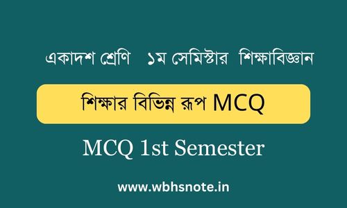 শিক্ষার বিভিন্ন রূপ MCQ