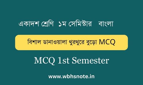 বিশাল ডানাওয়ালা থুরথুরে বুড়ো MCQ | XI Bengali 1st Semester WBCHSE