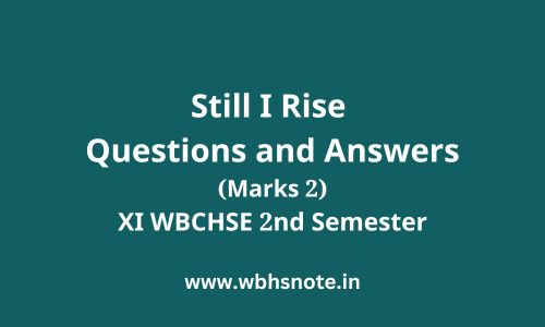 Still I Rise Questions and Answers (Marks 2)