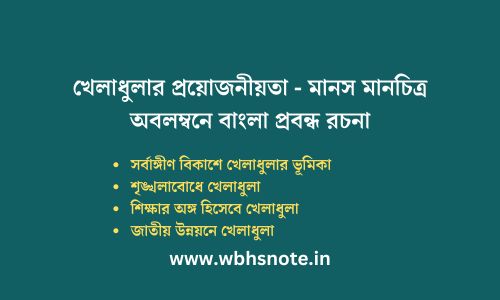 খেলাধুলার প্রয়োজনীয়তা - মানস মানচিত্র অবলম্বনে বাংলা প্রবন্ধ রচনা