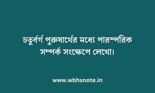 চতুর্বর্গ পুরুষার্থের মধ্যে পারস্পরিক সম্পর্ক সংক্ষেপে লেখো