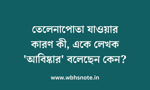 তেলেনাপোতা যাওয়ার কারণ কী, একে লেখক 'আবিষ্কার' বলেছেন কেন