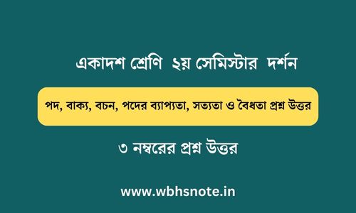 পদ, বাক্য, বচন, পদের ব্যাপ্যতা, সত্যতা ও বৈধতা প্রশ্ন উত্তর