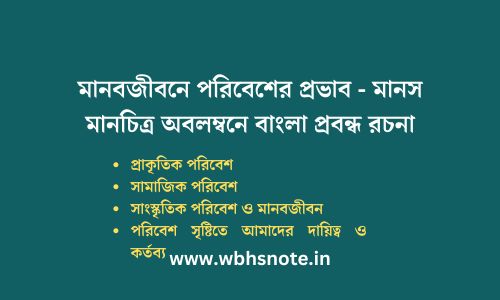 মানবজীবনে পরিবেশের প্রভাব - মানস মানচিত্র অবলম্বনে বাংলা প্রবন্ধ রচনা