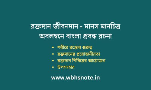 রক্তদান জীবনদান - মানস মানচিত্র অবলম্বনে বাংলা প্রবন্ধ রচনা