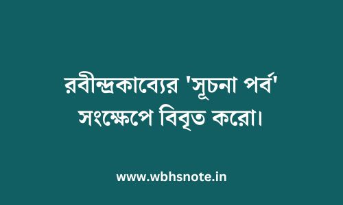 রবীন্দ্রকাব্যের 'সূচনা পর্ব' সংক্ষেপে বিবৃত করো