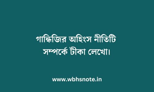 গান্ধিজির অহিংস নীতিটি সম্পর্কে টীকা লেখো