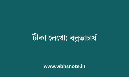 টীকা লেখো: বল্লভাচার্য