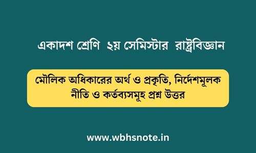 মৌলিক অধিকারের অর্থ ও প্রকৃতি, নির্দেশমূলক নীতি ও কর্তব্যসমূহ প্রশ্ন উত্তর