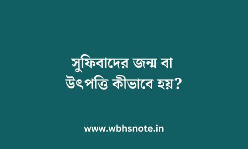 সুফিবাদের জন্ম বা উৎপত্তি কীভাবে হয়